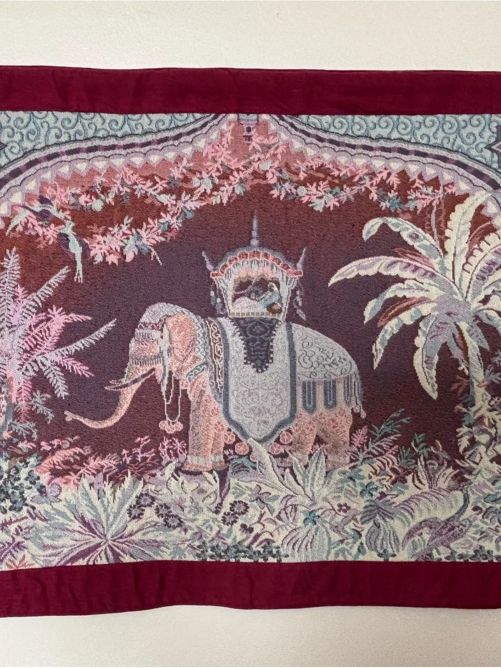 VTG Bombay Co Vintage Elephant Tapestry Wall Hanging Art 39x24 Boho Global Decor